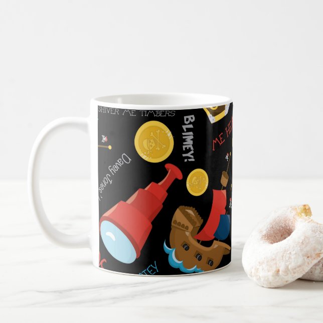 Mug Boy Party Pirate couleur foncé (Avec donut)