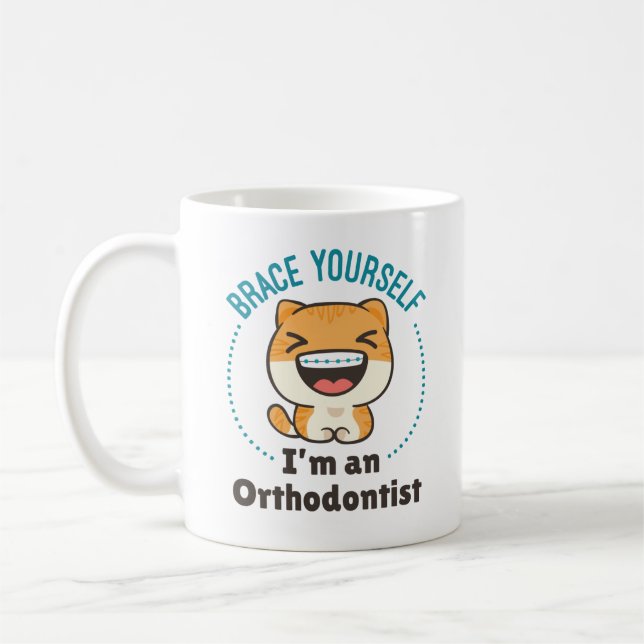 Mug Brace Yourself Je suis un animal orthodontiste bra (Gauche)