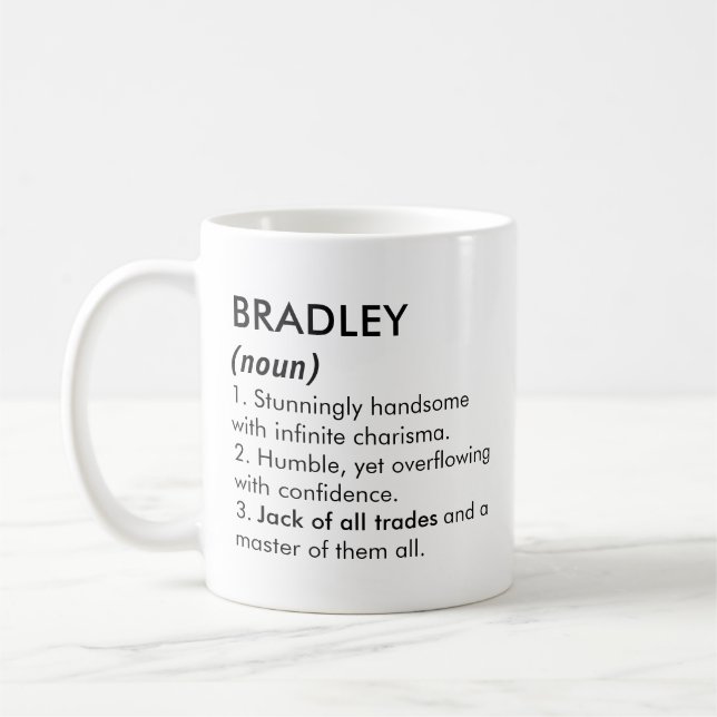 Mug Bradley name, Editable name, Custom name (Gauche)