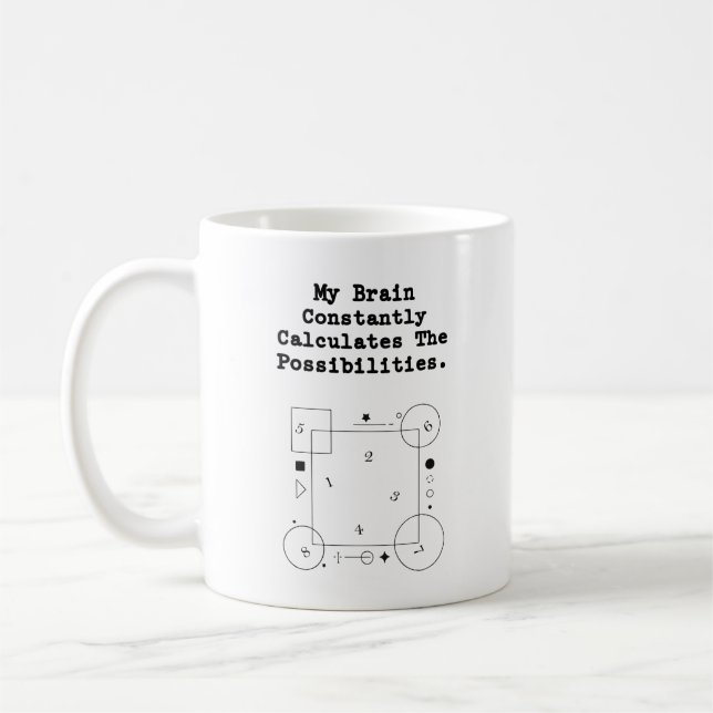 Mug Brain Calculates Possibilities | Math Thinker (Gauche)