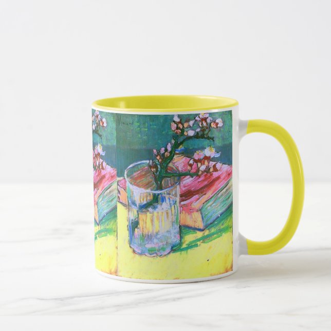 Mug Branche d'amande fleurie Livre de verre Van Gogh F (Droite)