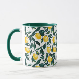 Mug Branches de citronnier jaune vif à deux tons