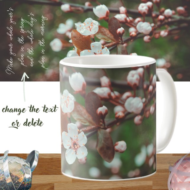 Mug Branches de prune avec fleurs blanches (Créateur téléchargé)