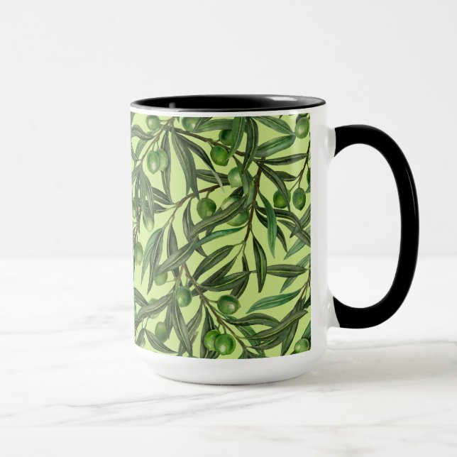 Mug Branches d'olive sur le vert miel (Droite)