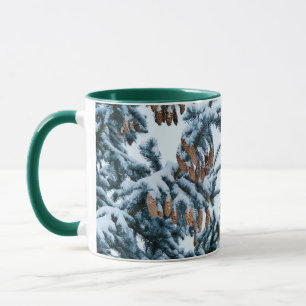 Mug Branches et cônes couverts de neige