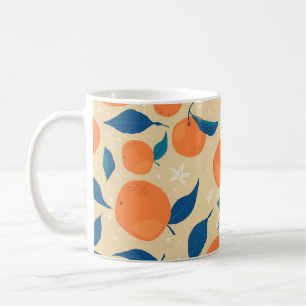 Mug Branches Oranges : Motif Arrière - plan beige