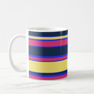 Mug Brayures rose, jaune et bleue