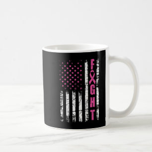 Mug Breast Cancer Awareness American Flag Fight Pink R