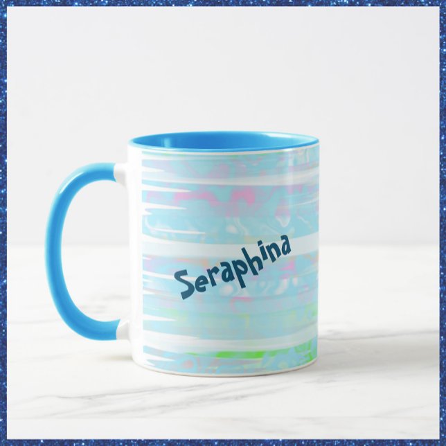 Mug Breezy Abstrait Aqua Stripes (Créateur téléchargé)