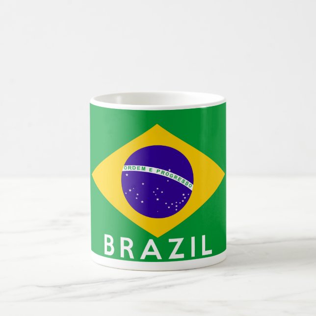 Mug brésil nom du symbole du drapeau du pays (Centre)