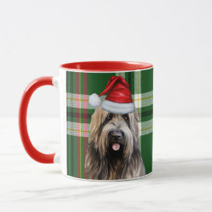 Mug Briard Shepherd Chien Vert Vacances Jouées Noël