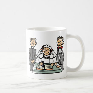 Mug Bride Groom Prêtre Ministre Église Livre Mariage