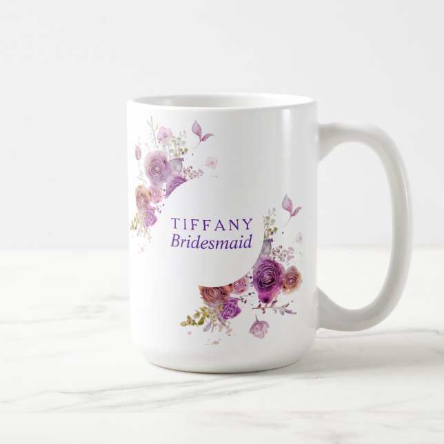 Mug Bridesmaid Cadeau Aquarelle florale (Droite)