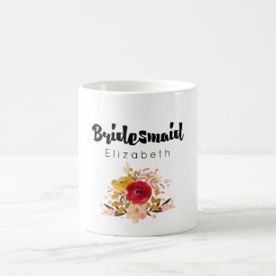 Mug Bridesmaid - Floral Watercolor Mariage