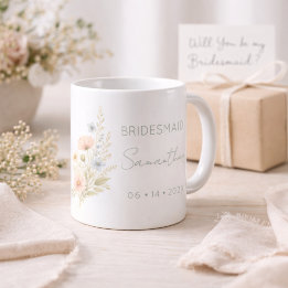 Mug Bridesmaid Gift Wildflower Garden Personalized