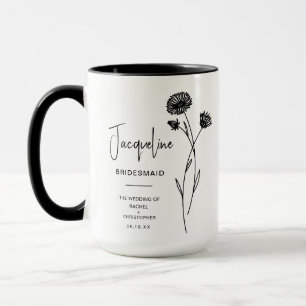Mug Bridesmaid septembre   Fleur de naissance de l'ast