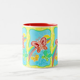 Mug-Bright & Cheery Butterfly Two-Tone Coffee Mug