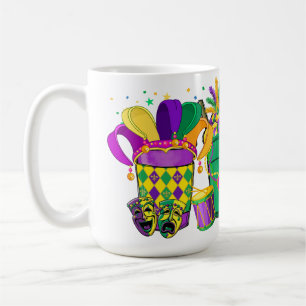 MUG BRIGHTLY COLORED MARDI GRAS BEVERAGES