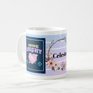 Mug Brillez – Fleur personnalisée Inspiration M