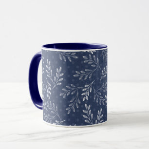 Mug Brindilles blanches sur le bleu.
