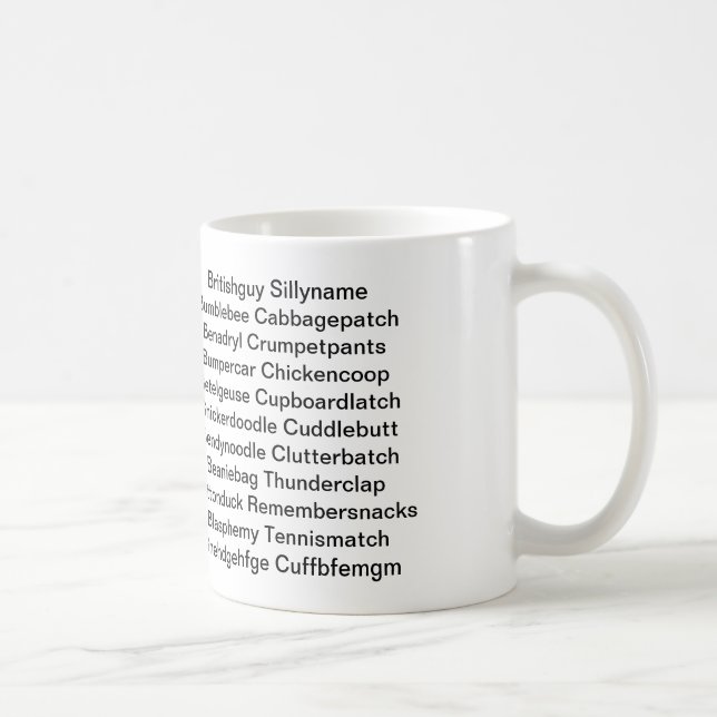 Mug Britishguy Sillyname, je veux dire Benoît (Droite)