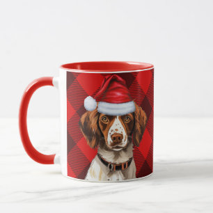 Mug Brittany Spaniel Chien Red Buffalo Plaint Noël