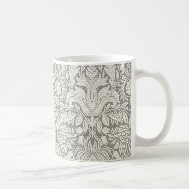 Mug brocade en dentelle blanche élégante (Droite)