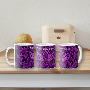 Mug Brocade violet foncé (Motif unique)