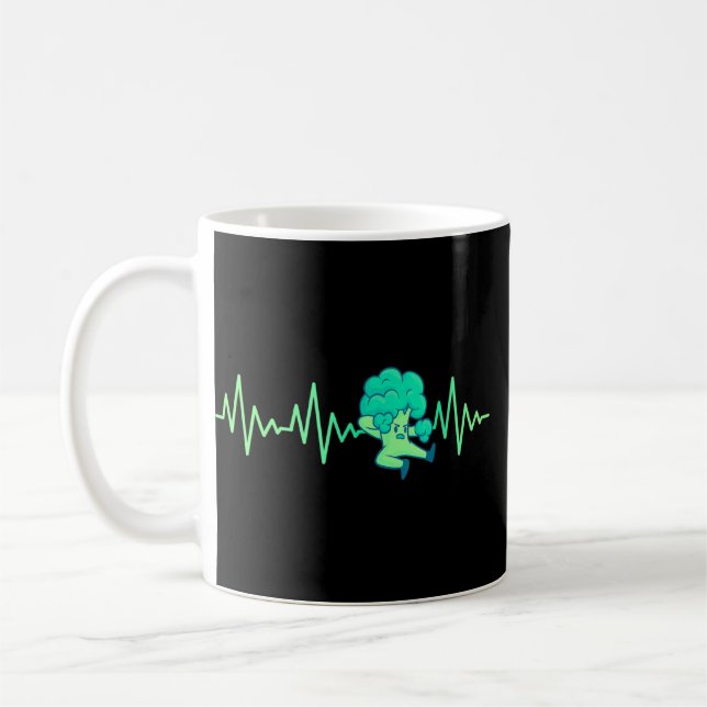 Mug Broccoli Heartbeat Garden Gardener Jardinage Veget (Gauche)