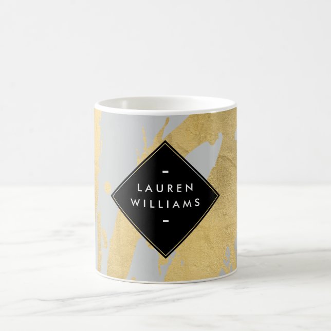Mug Brochures Edgy Faux Gold sur Grey (Centre)