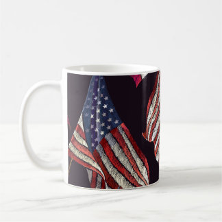 Mug Broderie du drapeau américain : motif patriotique.