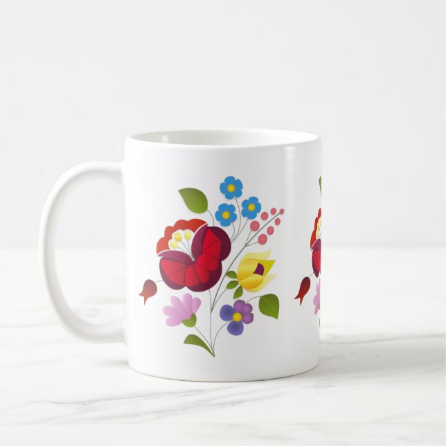 Mug Broderie hongroise de fleur d'OPUS (Gauche)