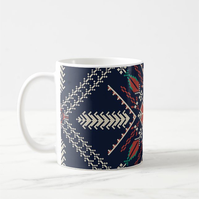 Mug Broderie palestinienne : Conception Motif traditio (Gauche)