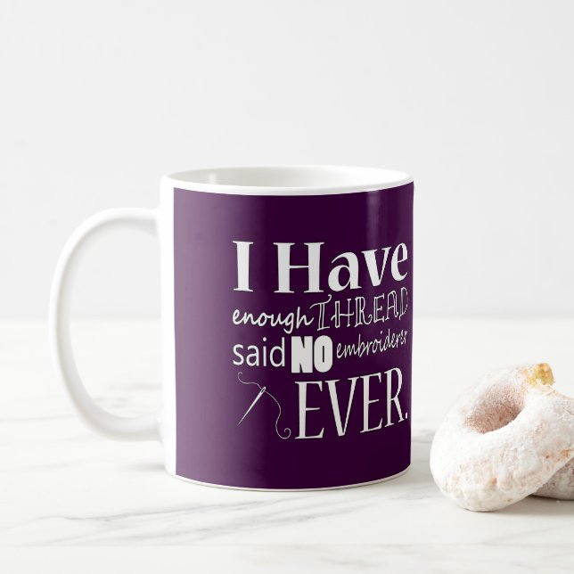 Mug Broderie ・ Pas Assez Thread Crafts {Dark} (Avec donut)