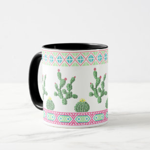 Mug Broderie tribale de point de croix broderie de poi