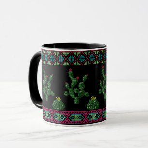 Mug Broderie tribale de point de croix broderie de poi