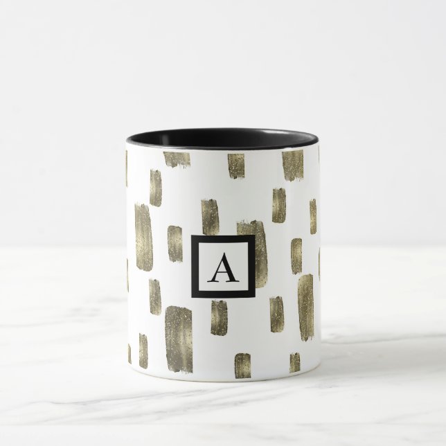 Mug Brosse à peinture moderne or cuivre Bronze étincel (Centre)