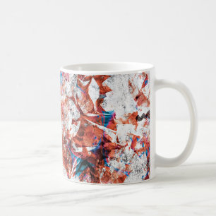 Mug Brosse à peinture rouge art numérique moderne abst