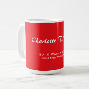 Mug Brosse de courbe rouge Script élégant minimaliste
