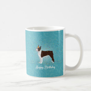 Mug Brown Boston Terrier Conception d'anniversaire