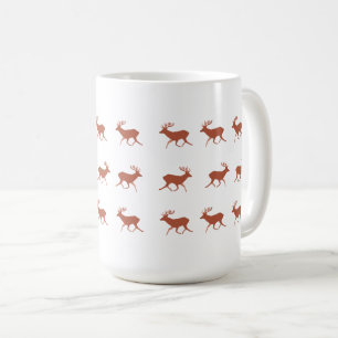 Mug Brown Deer Walking Festive Motif