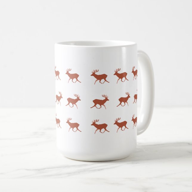 Mug Brown Deer Walking Festive Motif (Devant droit)