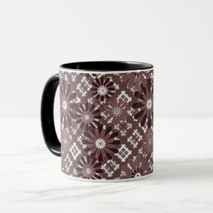 Mug Brown, motif de fleurs
