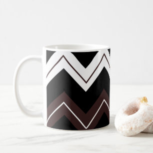 Mug Brown noir Chevron Motif en bande