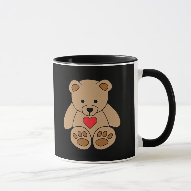 Mug Brown Teddy Bear Coeur Saint Valentin Je t'aime (Droite)