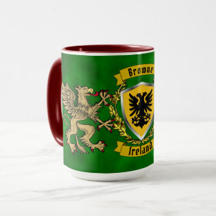Mug Browne Irish Shield & Griffins Personnalisé