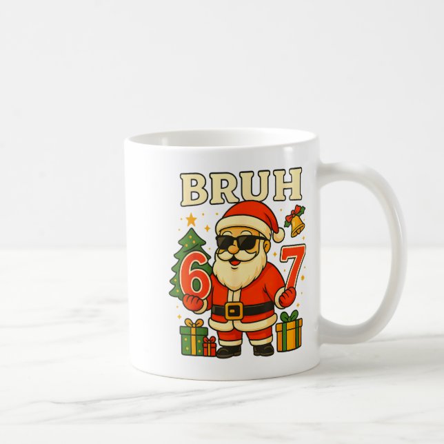 Mug Bruh 67 Six Seven 6 7 Meme Christmas Santa Pajamas (Droite)