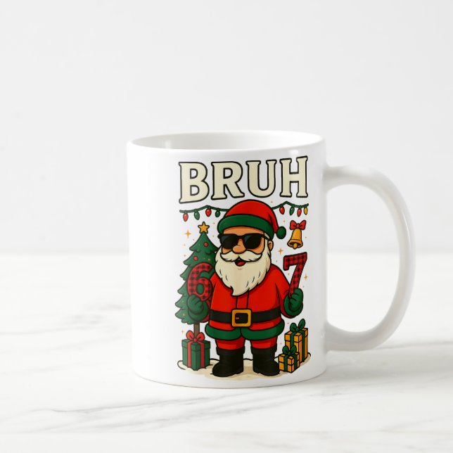 Mug Bruh 67 Six Seven 6 7 Meme Christmas Santa Pajamas (Droite)