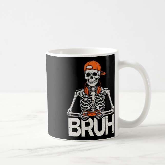 Mug Bruh Gamer Skeleton Halloween Video Game Controlle (Droite)