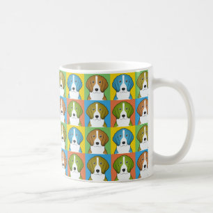 Mug Bruit-Art de bande dessinée de chien de fox-hound